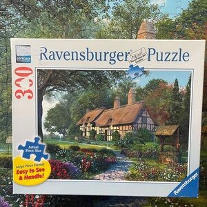 Ravensburger 300 large piece format Countryside Cottage Puzzle complete
